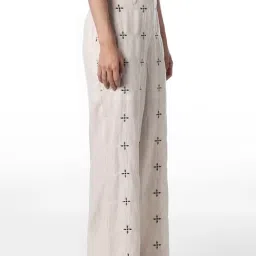 Only White Viscose Woven Design High Rise Pants image 3