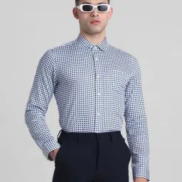 Jack & Jones Brilliant White Cotton Slim Fit Printed Shirt-picture-11