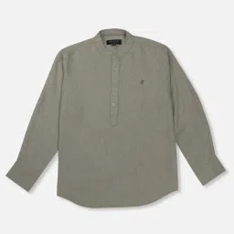 Gini & Jony Kids Brown Cotton Regular Fit Full Sleeves Shirt image 1