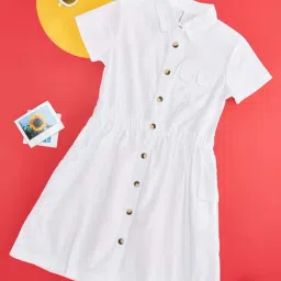 Pantaloons Junior Off-White Cotton Relaxed Fit Dress-picture-23