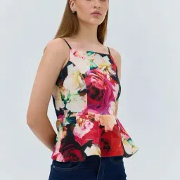 Cover Story Multicolored Regular Fit Floral Print Top image 3