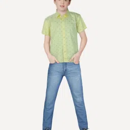 Palm Tree Kids Yellow Cotton Printed Shirt image 3