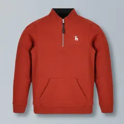 Plum Tree Boys Orange Cotton Logo Sweatshirt-image-45