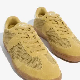 SOLEPLAY by Westside Yellow Suede Leather Lace-Up Sneakers image 3