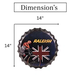 eazy wagon Black & White Raleigh Printed Metal Bottle Caps Wall Hangings image 2