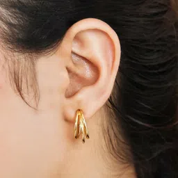 Zavya Sterling Silver Circular Half Hoop Earrings image 1