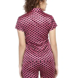 N-Gal Pink Polka Dot Satin Top With Shorts image 2