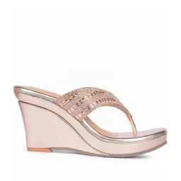 Bata Women's MIA Rose Gold Thong Wedges image 2