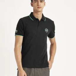Levi's Black Cotton Slim Fit Polo T-Shirt-picture-2
