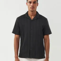 celio celio* Black Regular Fit Striped Cotton Shirt-picture-33