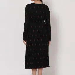 Rangriti Black Printed A-Line Dress image 2