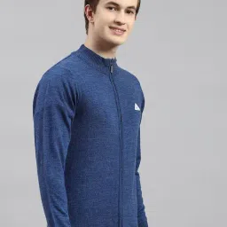 Monte Carlo Blue Wool Blend Regular Fit Solid Pullover image 4