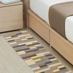 Saral Home Brown Cotton Geometric Runner-image-24