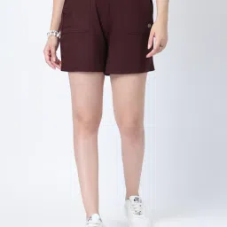 Zelena Viscose Lycra Maternity Shorts - Dark Chocolate-picture-16