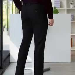 SUBTRACT Black Slim Fit Flat Front Trousers image 2