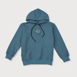 Gini & Jony Kids Blue Cotton Printed Full Sleeves Hoodie image 1