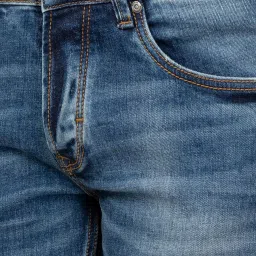 Spykar Vintage Blue Skinny Fit Distressed Jeans image 4