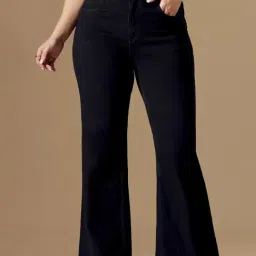 Miss Chase A+ Black Denim Solid High Rise Jeans-image-17