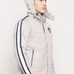 Duke Beige Regular Fit Striped Hooded Jacket image 4