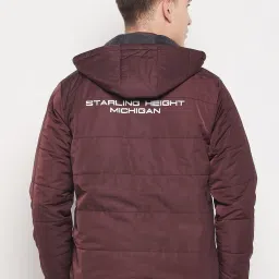 Duke Wine Regular Fit Quilted Hooded Jacket image 2