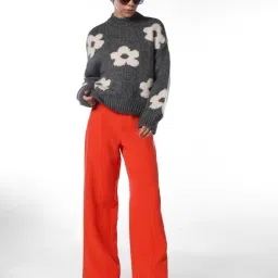 Only Orange Polyester Solid High Rise Pants image 4