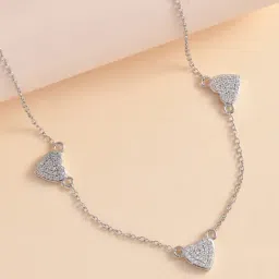 Ornate Jewels 925 Sterling Silver American Diamond Heart Shape Necklace for Women-image-66