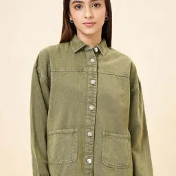 Coolsters by Pantaloons Girls Loden Green Cotton Solid Full Sleeves Casual Tops & Tees-image-85
