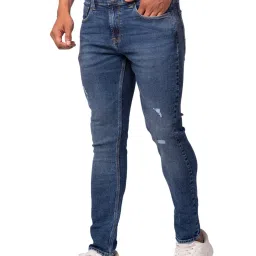 Spykar Mid Blue Tapered Fit Stretchable Jeans image 3