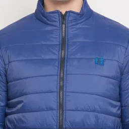 Duke Navy Blue Slim Fit Colour Block Quilted Jacket image 5