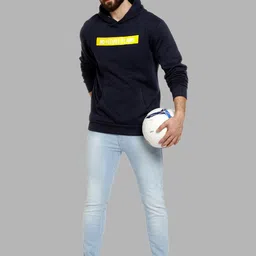 Campus Sutra Men Printed Hooded Sweatshirt image 2