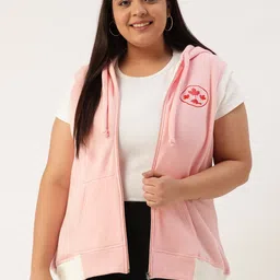 Rute Plus Size Women Pink Hooded Sweatshirt-picture-33