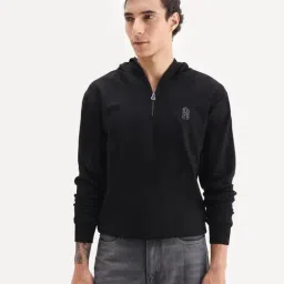 Rare Rabbit Black Polycotton Printed Relaxed Fit Sweatshirt image 2