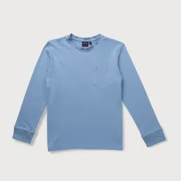 Gini & Jony Kids Blue Cotton Regular Fit Full Sleeves T-Shirt image 1