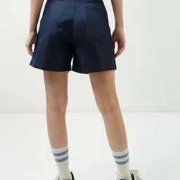 Bewakoof Blue Cotton Flared Fit Shorts image 2