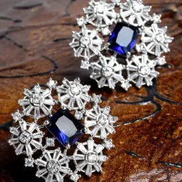 Karatcart Blue Stud Earrings for Women-picture-10