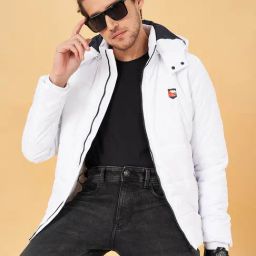 People by Pantaloons Off White Regular Fit Quilted Hooded Jacket-picture-40