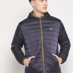 Duke Navy Blue Regular Fit Quilted Reversible Jacket image 1