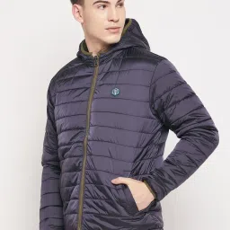 Duke Navy Blue Regular Fit Quilted Reversible Jacket image 3