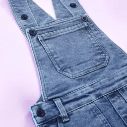 KiddoPanti Unisex Blue Denim Dungaree image 3