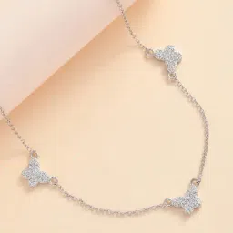 Ornate Jewels 925 Sterling Silver American Diamond Butterfly Charm Necklace for Women-picture-25
