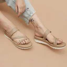 Ginger By Lifestyle Women's Beige Back Strap Sandals-picture-24