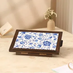 Ritualistic Floral Blossom Wood Foldable Study Table For Students-picture-13
