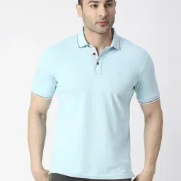 Dragon Hill Sky Blue Slim Fit Polo T-Shirt-image-63