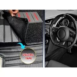 Auto Pearl 9X Car Floor Mats Luxury Leatherite Black Compatible For Tata Tigor 2017 Xe Model, 9DMAT_BLK_Tigor_2017_XE_Model image 4