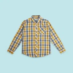 Pantaloons Junior Yellow & White Cotton Chequered Full Sleeves Shirt-picture-14