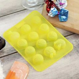 HAZEL Yellow Silicone 10 Cavity Silicone Smiley Shape Chocolate Ice Cube Mould-picture-24