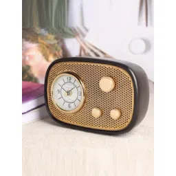 De Maison Decor Black Aluminium Abstract Radio Wave Table Clock-picture-28