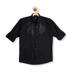 Cavio Kids Black Cotton Sequence Shirt-picture-14