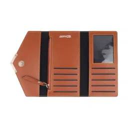 SCHARF Tan Solid Bi-Fold Wallet for Women image 3