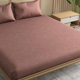 Trance Home Linen Rose Floral 300 TC Egyptian Cotton Single Bedsheet with 1 Pillow Covers-picture-15